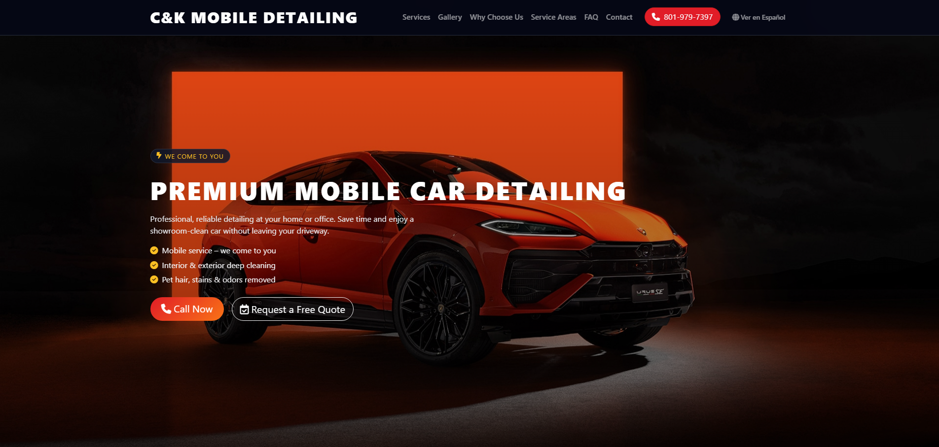 CK Mobile Detailing website screenshot