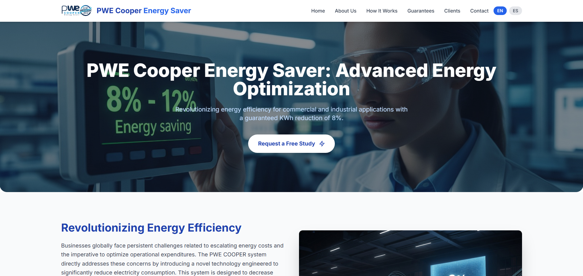 PWE Cooper website screenshot